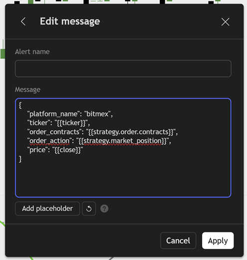 TradingView alert message JSON