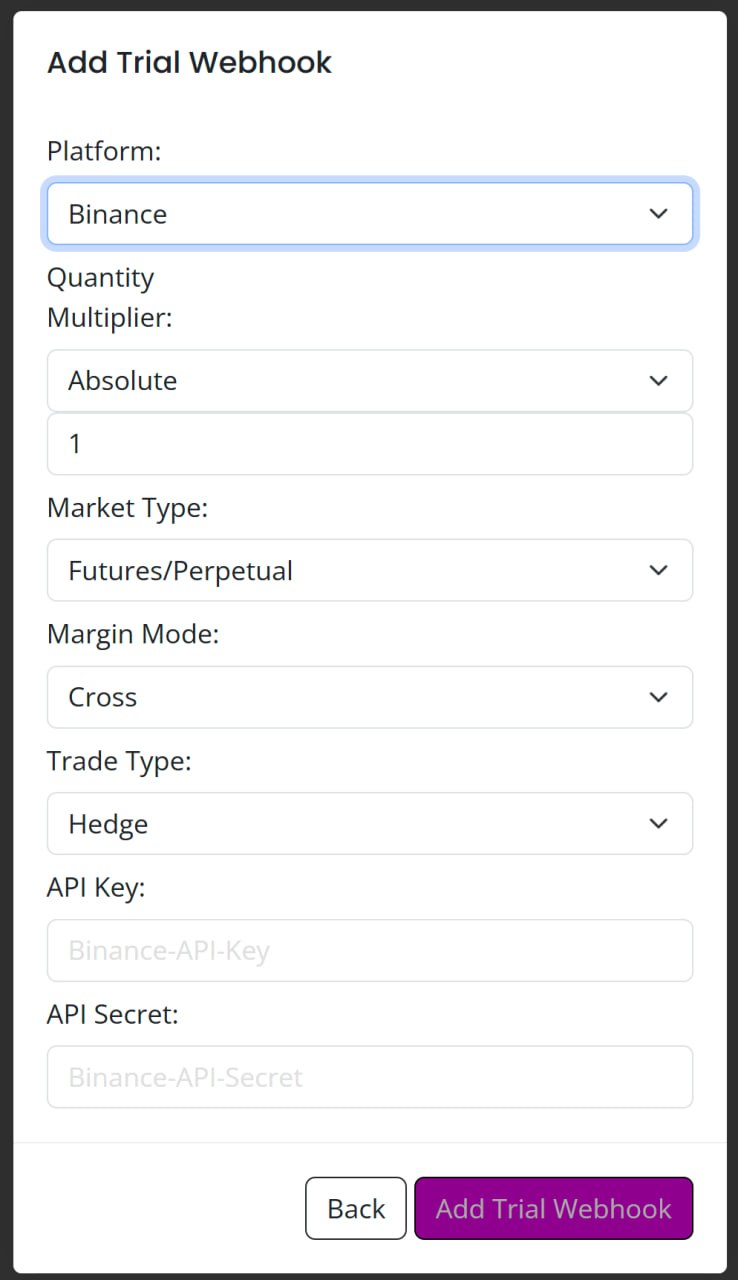 AlgoWay Binance Integration Guide