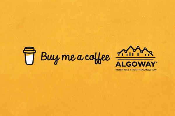 AlgoWay pricing page with Buy Me a Coffee section