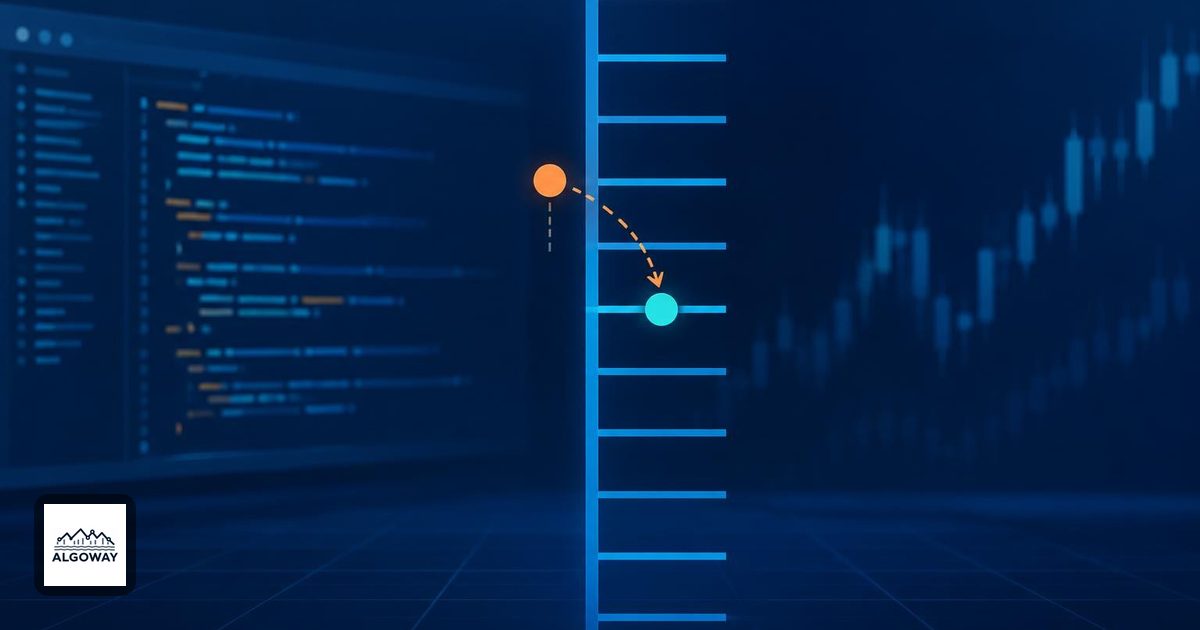 Conceptual order-price ladder with an off-grid marker and an aligned price marker