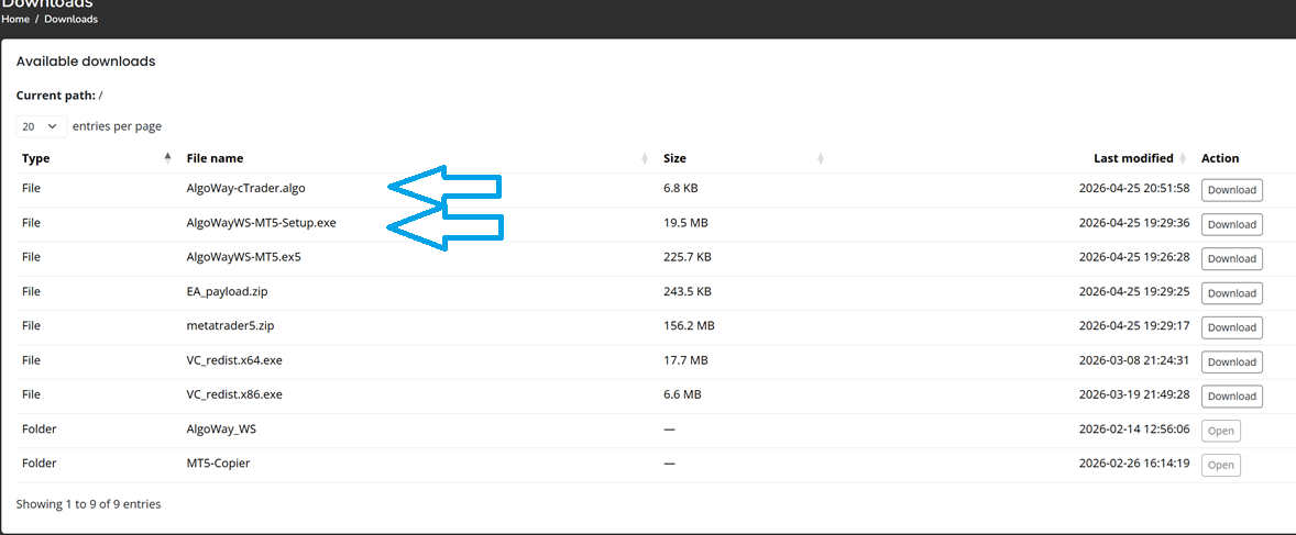 Download AlgoWay-cTrader.algo from AlgoWay downloads page
